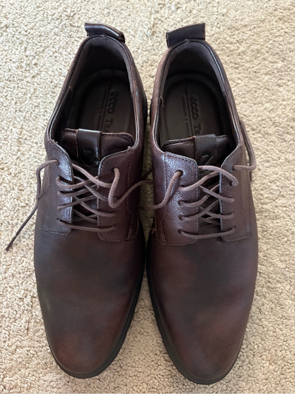 Ecco Citytray Plain Toe Men's Brown Leather Oxfords EU size 45 US size 11-11.5